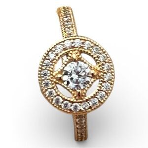 Authentic Pandora Silver ROSE™ Size 6  Vintage Allure CZ Solitaire Ring